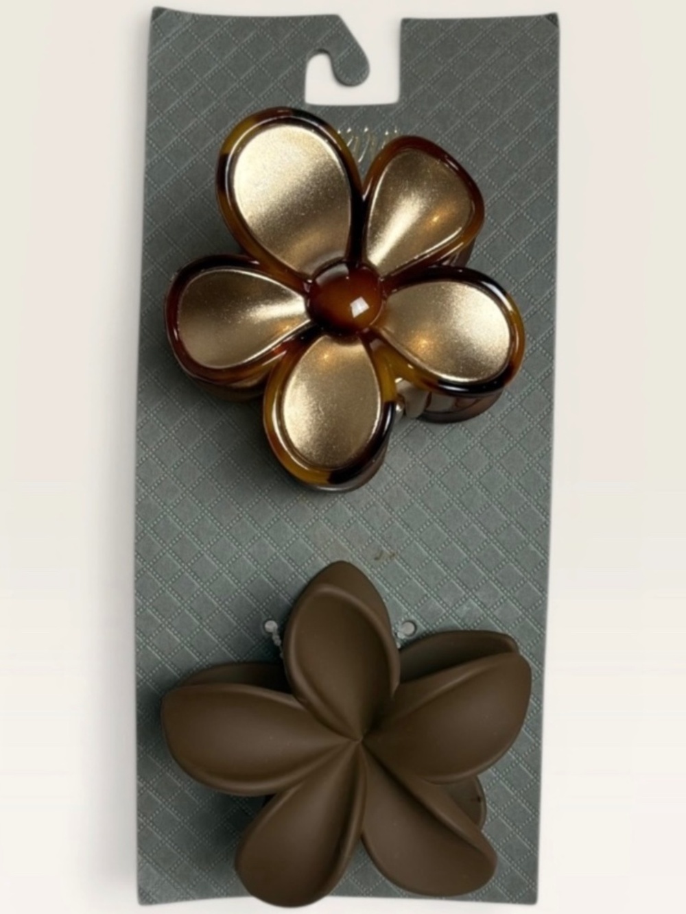 Berry Hair Clips Set of Two ~ Gold and Brown Flower Hair Clips